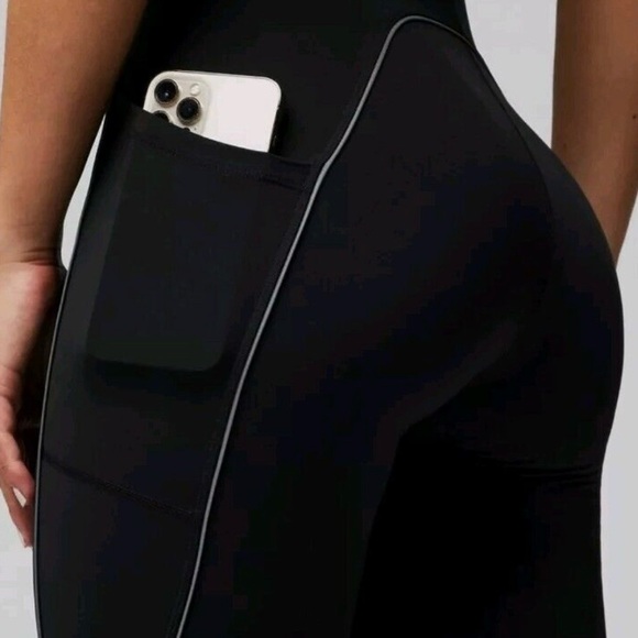 NEW FABLETICS Motion 365 Women's Black Racerback Jumpsuit Reflective Trim - XS - Picture 3 of 7